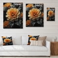 thumbnail image 4 of Designart "Coral Flower landscape Golden Marigolds" Floral & Botanical Print on Natural Pine Wood, 4 of 5