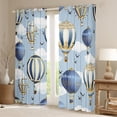 thumbnail image 2 of Homewish Kids Children Hot Air Balloon Blackout Curtains Set of 2 (52x84 Each),Cartoon Kawaii Window Curtains,Cute Geometric Stripes Curtains and Drapes,Luxury Bedroom Decor, 2 of 6