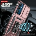 thumbnail image 5 of LeYi for Galaxy A25 5G Phone Case, A25 5G Case with 2 Pack Screen Protectors, Heavy Duty Armor Case with Slide Camera Cover & Magnetic 360 Rotatable Ring Kickstand for Samsung A25, Rose Gold, 5 of 8