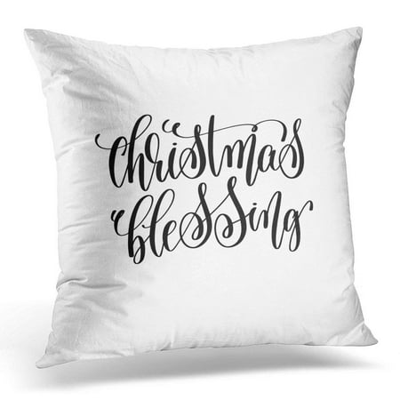 CMFUN Best Christmas Blessing Hand Lettering Positive Quote to Holiday Design Celebration Calligraphy Celebrate Pillow Case Pillow Cover 18x18