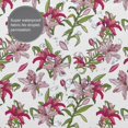 thumbnail image 3 of Rateoe Lilies Flowers Shower Curtain - Fancy Bathroom Shower Curtain Sets - Waterproof Shower Curtain with Hooks with 12 Plastic Hooks 72x72 Inches, 3 of 5