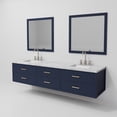 thumbnail image 6 of Castor 84 in W Blue Double Bath Vanity, Carrara Marble Top, Faucet Set, and 36 in Mirrors, 6 of 11