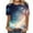 #016-Navy, variant on Women's Loose Fit Casual T-Shirt with Galaxy Print, Round Neck Short Sleeve Top for Everyday Wear and Outings