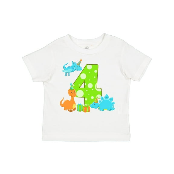 Inktastic Dinosaur Party-fourth Birthday Boys or Girls Toddler T-Shirt