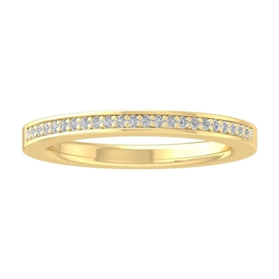 Araiya Fine Jewelry 10K Yellow Gold Round-shape Lab Grown Diamond Wedding Band Ring ( 1/8 cttw, D-F Color, VS Clarity) Size 10