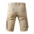 thumbnail image 4 of MIUOWANP Men's Casual Loose Fit Cargo Shorts with Multi Pocket Solid Color Cotton Button Zipper Half Pants Straight Pant Size L(6)Khaki, 4 of 4