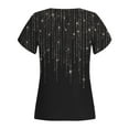 thumbnail image 5 of ZQGJB Sparkly Tops for Women Casual Petal Short Sleeve V Neck Tie Dye Gradient Print Athletic Tunic Tees Shirt Loose Relaxed Fitted Cozy Pullover Blouse Silver S, 5 of 5