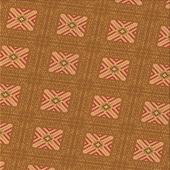 Ahgly Company Machine Washable Indoor Square Transitional Orange Area Rugs, 5' Square