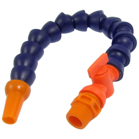 Dark Blue 14.4" Plastic Flexiable Oil Coolant Pipe Hose 1/2" Thread