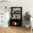 thumbnail image 4 of Costway Bathroom Storage Cabinet with Open Shelves & Double Doors Modern Storage Organizer Black, 4 of 10