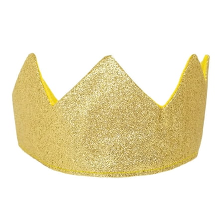 SeasonsTrading Shiny Gold Glitter Sparkle Crown - Fun Birthday Costume