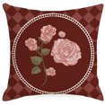 thumbnail image 5 of RV Juego de 4 fundas de cojín, funda de cojín de 45 x 45 cm, fundas de cojín decorativas para sofá, funda de almohada para dormitorio, sofá, silla, cama, jardín (rojo vintage) Rojo Verde, 5 of 5