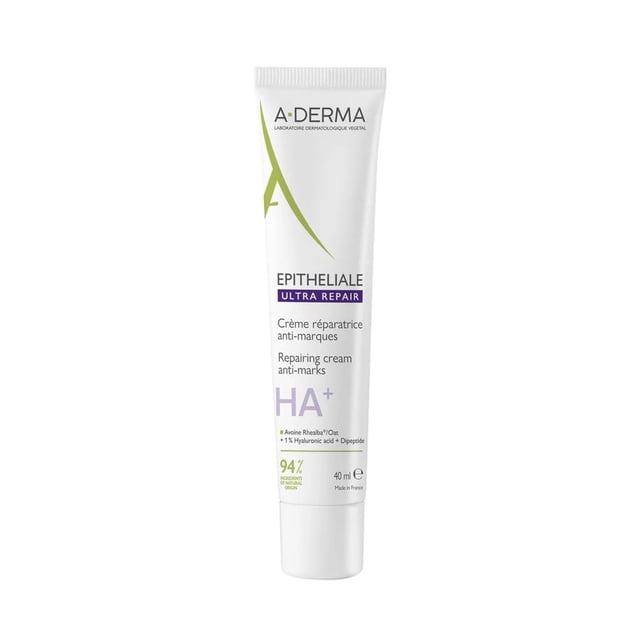 ADERMA Epitheliale Ultra Repair Crema Reparadora Antimarcas con Avena Rhealba®, Reduce Marcas Visibles, Piel Dañada, 40 ml