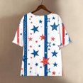thumbnail image 4 of Women's 250th Anniversary USA Shirt Mid Sleeve Independence Day Top 4th of July Shirts America 250 Merchandise Loose Star Print Tee, 4 of 5