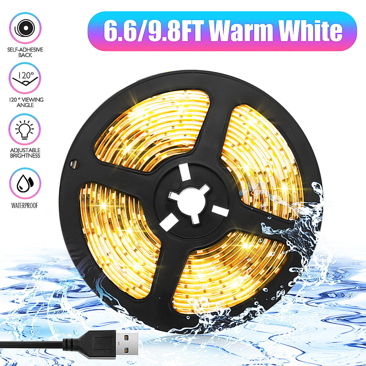 16.4ft Cool  LED Rope Lights Waterproof IP6 DC12V 5M LED Tape With 3M Adhesive 