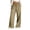F164 Khaki, variant on Likimi Pants Women High Waisted Wide Leg Elastic Waistband Solid Color Loose Fit Elegant Casual Comfort Trousers With Pockets Pink Size S