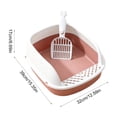thumbnail image 3 of Semi-Enclosed Large Cat Litter Box, High Sides Odor Cat Litter Pan with Cat Scooper, Top Entry Cat Litter Box, Detachable Easy Clean, Cat Necessities 15.35×12.60×6.69 Inch (Pink), 3 of 6