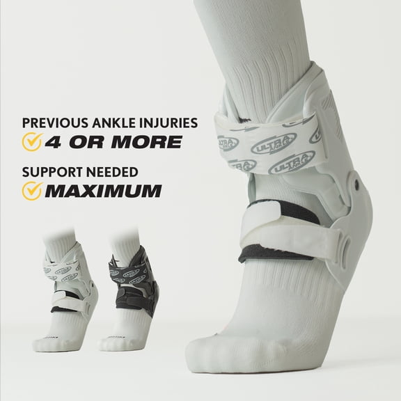 Ultra Ankle® Ultra Zoom® Hinged-Cuff Ankle Brace White S/M
