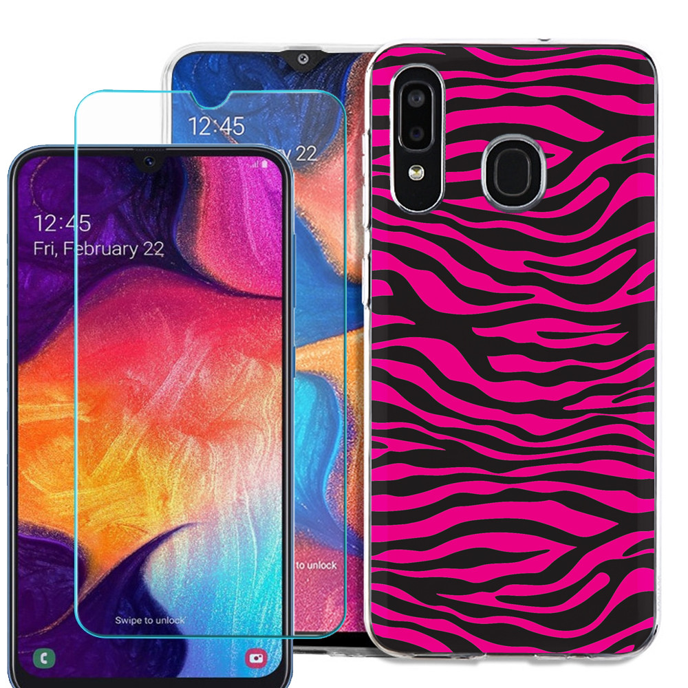 For Samsung Galaxy A50 Case , SlimFit TPU Phone Case with Tempered Glass Screen Protector, by