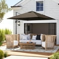 thumbnail image 2 of Outsunny 8'x8' Square Patio Hanging Offset Umbrella w/ Cross Base Tan, 2 of 10