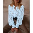 thumbnail image 4 of Blusa de Mujer PRETTYGARDEN de Encaje Manga Larga con Botones M, 4 of 8