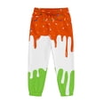 thumbnail image 3 of JIAYUE Boys Jogger Pants Elastic Drawstring Waist Sweatpants Drip Graphic Print Cuffed Ankle Trousers For Casual Day Trip, 3 of 3
