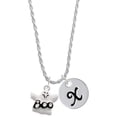 thumbnail image 1 of Delight Jewelry Silvertone BOO Ghost Silvertone Script Initial Disc - X - Charm Necklace, 20"+3", 1 of 1