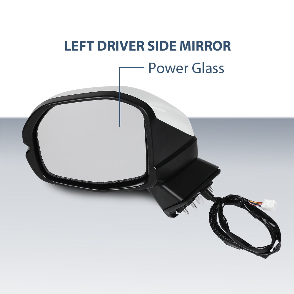 PIT66 Power Heated Mirror w/Turn Signal Left Driver Side Fit for Honda CRV 2023-2024 Power Folding 76258-3B4-H11 76208-3B4-H11 White