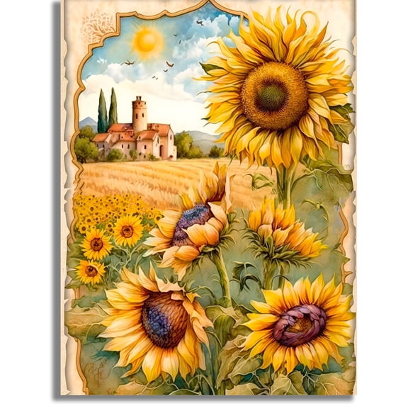 Mosaflar Sunflower Diamond Art Painting Kits,Art Craft Kits,Full Round Drill,Home Wall and Relaxing 12"×16"