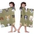 thumbnail image 4 of Dog Breeds Hooded Bath Towel，50"x30" for Ages 3 To 12 Kids, Quick Dry Lightweight Soft Microfiber Hood Beach Towel Cover Up for Kids, 4 of 7