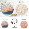 thumbnail image 4 of Yayeee 6 PCS Drink Coasters with Holder Set Woven Absorbent Round Tabletop Hot Pad, Abstract Painting, 4 of 7
