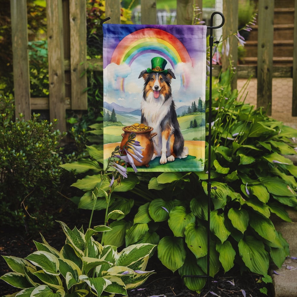Collie St Patrick's Day Garden Flag 11.25 in x 15.5 in