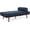 Blue, variant on ASINMAK Convertible Sofa Bed, Minimalist Solid Print Velvet Futon Couch with Pull-Out Bed, USB and Toss Pillows, Light Gray