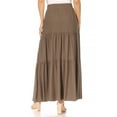 thumbnail image 3 of Women's Plus Size Tiered Ruffle Raw Hem Maxi Skirt, 3 of 4