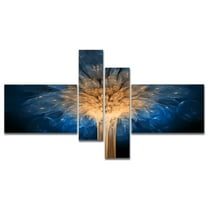 Designart 'Fractal 3D Blue Dragon Flower ' Abstract Canvas Art Print