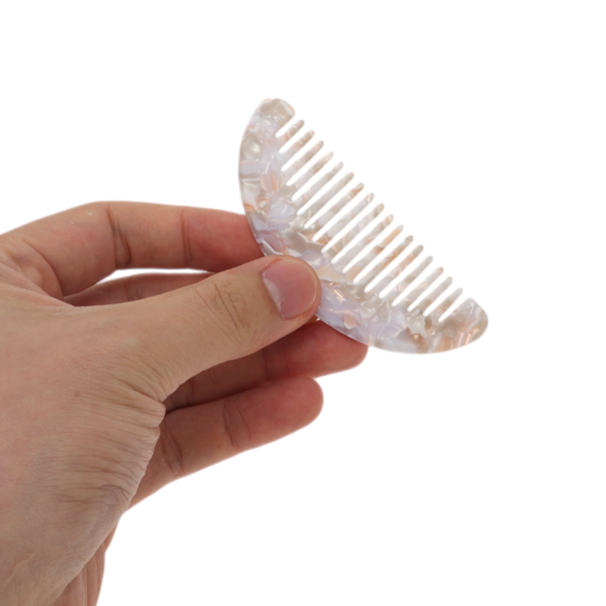 Unique Bargains 1 Pc Geometric Semicircle Wide Tooth Comb for All Hair Types Gray, Purple