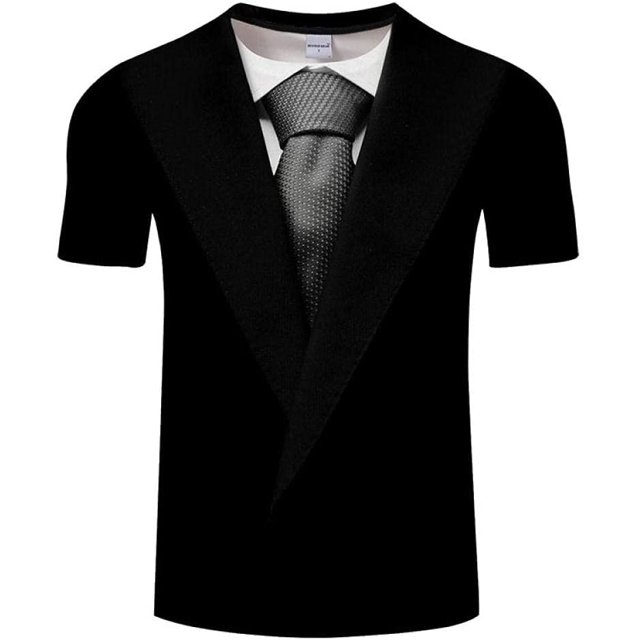 "Xishao Camisetas Hombre Baratas Ties 3D Ties Ties De Verano De Hombres T Shirt Camisetas Camiseta Retro Corbata Traje 3D Impresión 3D Camiseta De Manga Casual Manga De Manga De Manga Divertida Tops" Xishao ropa
