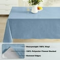thumbnail image 4 of Newbridge Blue Napa Leaf Solid Color 52 x 52 inch Square Vinyl Flannel Backed Tablecloth, 4 of 8