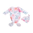 thumbnail image 2 of Ensemble de Sac de Couchage pour Bébé Grenouillère Nouveau-Né Manches Longues Col Ras du Cou Imprimé de Fleurs Bonnet de Couchage Langes Sac de Couchage, 2 of 5