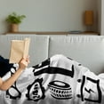 thumbnail image 3 of Auto Mechanic Soft Flannel Fleece Throw Blanket, Pictogram Style Repairing Themed Car and Mechanical Monochrome, Cozy Plush for Indoor and Outdoor Use, 70" x 90", Charcoal Grey White, by Ambesonne, 3 of 5