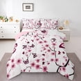 thumbnail image 1 of Erosebridal Pink Cherry Blossoms Bedding Todder Comforter Set, Girly Butterfly Down Comforter, Reversible 2 Pieces, 1 of 8