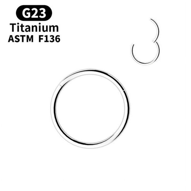 G23 Titanium Gold Color Small Circle Nose Rings Men Women Ear Clips Hoop Tragus Cartilage Piercing Body Jewelry Sexy Lip Ring