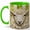 Green, variant on Jeweled Sheep Coffee Mug, Farm Animal Mug, Ceramic 11 oz