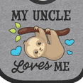 thumbnail image 4 of Inktastic My Uncle Loves Me with Sloth and Hearts Boys or Girls Baby Bib, 4 of 4