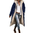 thumbnail image 2 of Rrunsv Womens Full Zipper Hooded Puffer Jacket Long Winter Coats with Pockets(Navy,S), 2 of 5