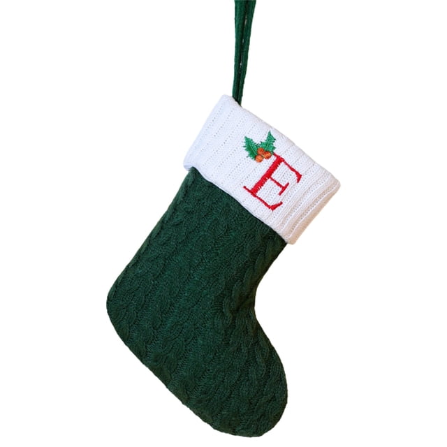 Christmas Tree Decorations,Christmas Embroidered Letter Socks Christmas Tree Pendant Knitted Red Green White Christmas Socks,Small Christmas Tree,White Christmas Tree