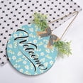 thumbnail image 4 of Coolnut Flower Welcome Sign for Front Door, Rustic Wooden Wall Sign with Artificial Leaves for Home Farmhouse Porch, 12" Round Home Decor, 4 of 7