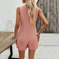 thumbnail image 4 of Riforla Spring/summer Casual Solid Color Sleeveless Jumpsuit Shorts Jumpsuits for Women Pink L, 4 of 6