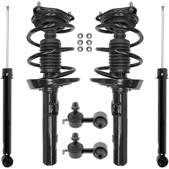 Detroit Axle - 6pc Suspension Kit for 2016-2020 Honda Civic 2 Front Struts with Coil Spring 2 Rear Shock Absorbers 2 Rear Sway Bar Links Replacement