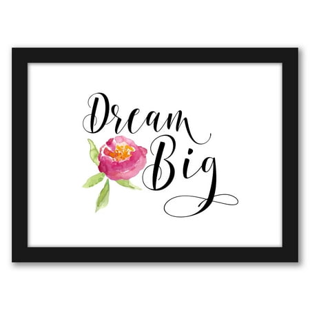 UPC: 0686457569163 | Americanflat Dream Big Floral by Amy Brinkman Black Frame Wall Art